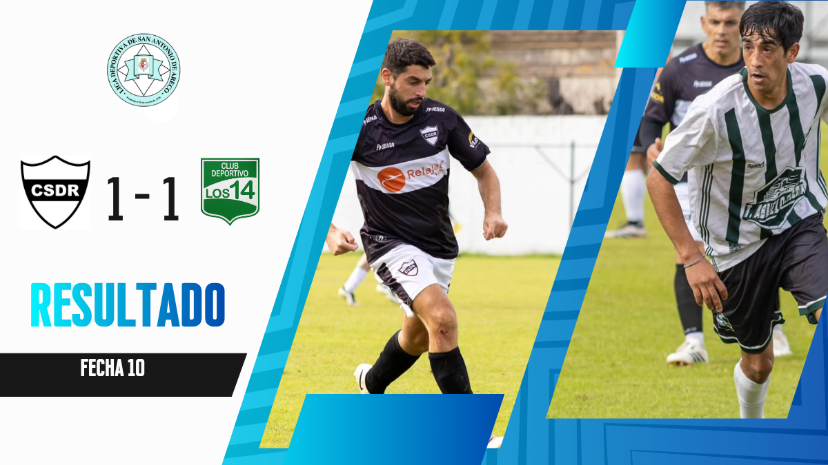 Rivadavia no pudo sostener la ventaja y Los 14 rescató un punto con uno menos